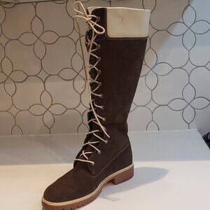 Timberland Leather Waterproof Lace Up Tall Boot Size 8 1/2